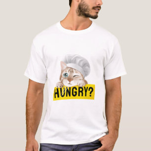 Camiseta você está com fome amantes de gatos design