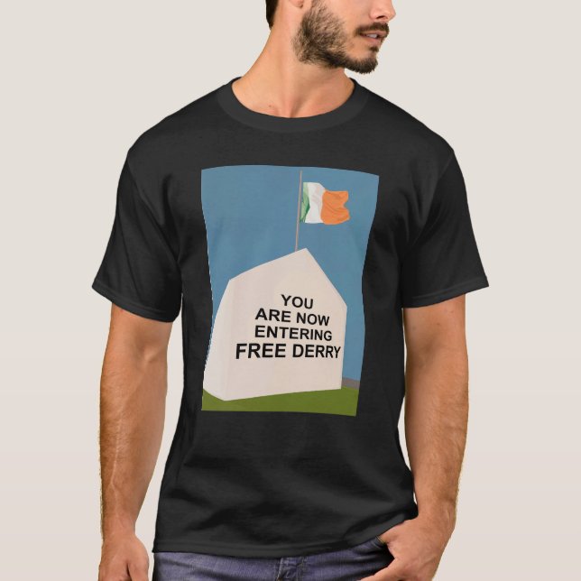 Camiseta Você Está Entrando No Sinalizador De Derry Gratuit (Frente)