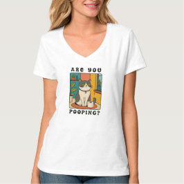 Camiseta Você Está Fazendo Cocô Placa de Banheiro do Gato M