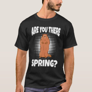 Camiseta Você Está Lá Primavera Happy Groundhog Day Woodchu