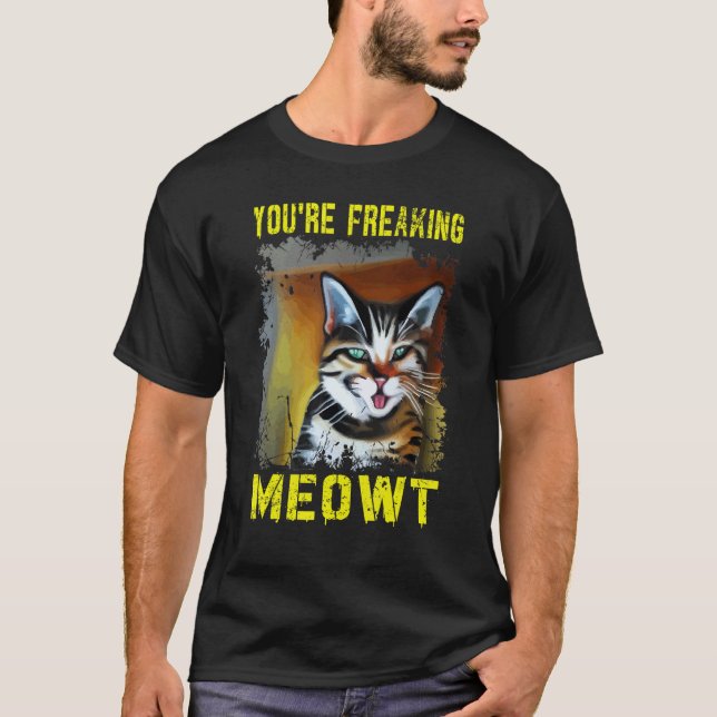 Camiseta Você está louco... Gato de Gato Louco. (Frente)