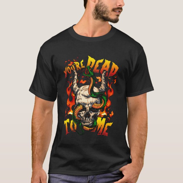 Camiseta Você está Morto de mim no Halloween Demon Face Cob (Frente)