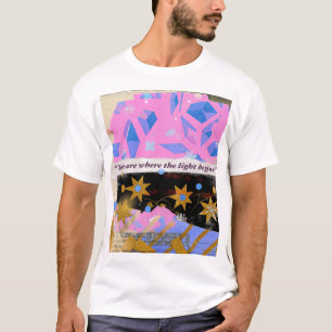 Camiseta Você Está Onde a Luz Começa – Brilho Rosa e Dourad