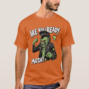 Camiseta Você Está Pronto para Mosh Punk Goblin Metal Arte
