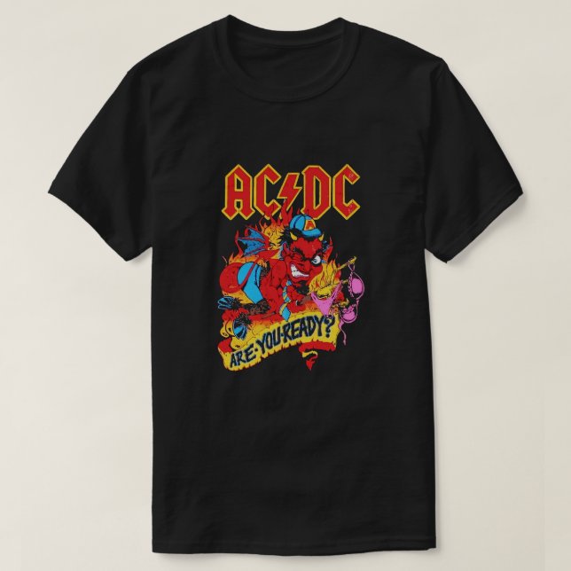 Camiseta Você está pronto para T-shirts ACDC? (Frente do Design)