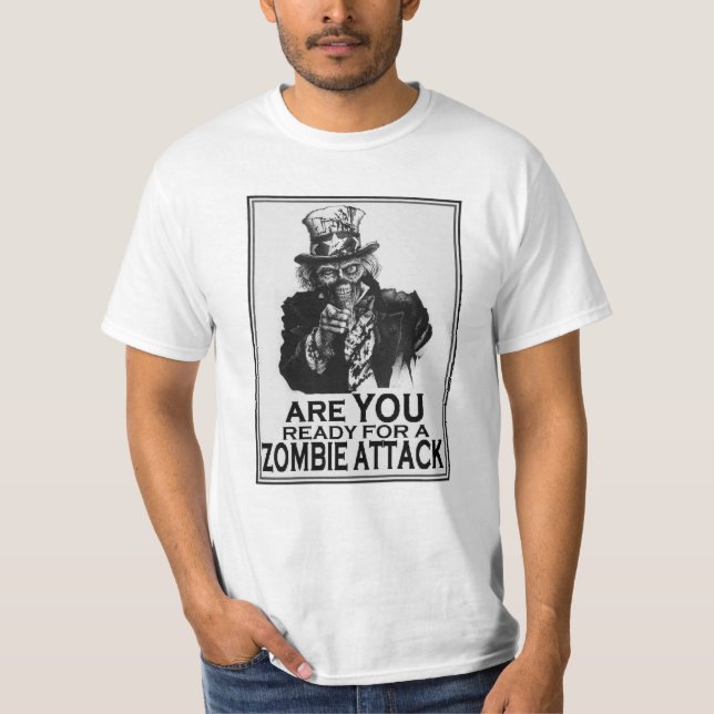 Camiseta Você está pronto para um ataque Zombie? (Frente)