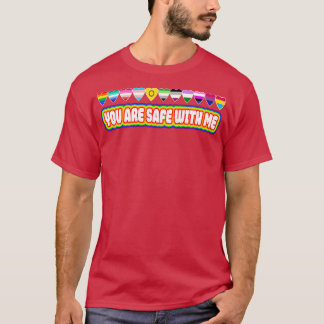 Camiseta Você Está Seguro Comigo, Arco-Íris Amigável LGBT