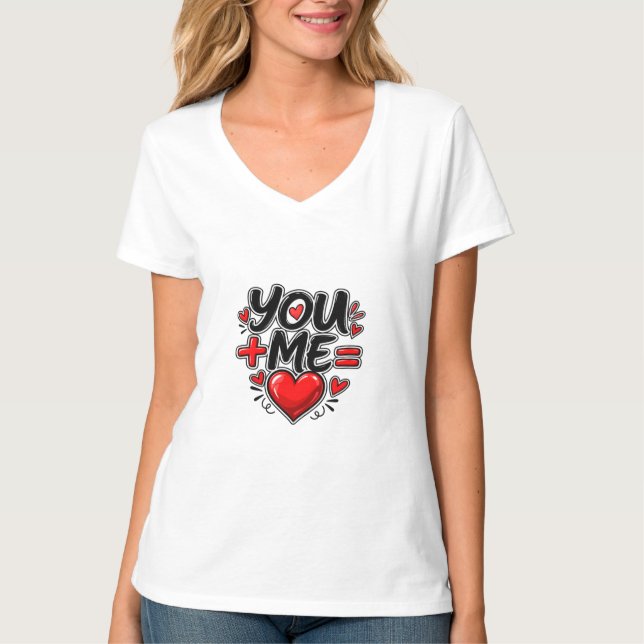 Camiseta Você + Eu = Amor Namorados Combinando (Frente)