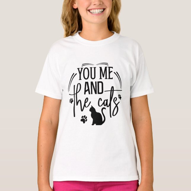 Camiseta você eu e os gatos (Frente)