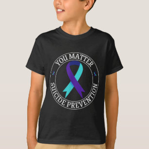 Camiseta Você Faixa Azul-esverdeado & Roxo Prevenção de