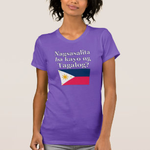 Camiseta Você fala o Tagalog? no Tagalog. Bandeira