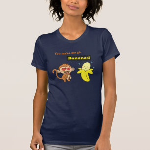 Camiseta Você faz-me ir bananas, humor bonito do amor