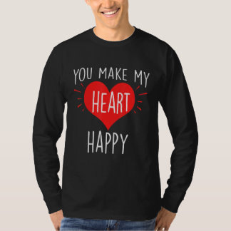 Camiseta Você Faz Meu Coração Feliz Feliz Dia dos Namorado