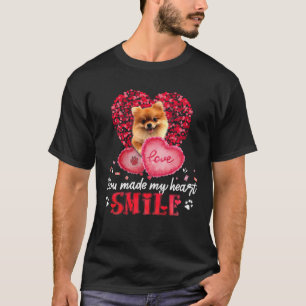 Camiseta Você Faz Meu Coração Sorrir Pomeraniano Com Cor