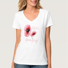 Camiseta Você Floral Vermelho Incrível Feminino