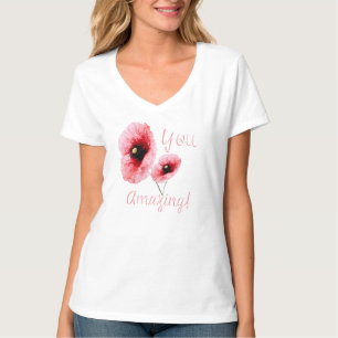 Camiseta Você Floral Vermelho Incrível Feminino