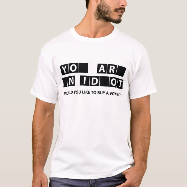 Camiseta Você Gostaria De Comprar Uma Vogal? (Frente)