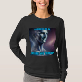 Camiseta Você já experimentou a IA - Manga Longa Preta Femi