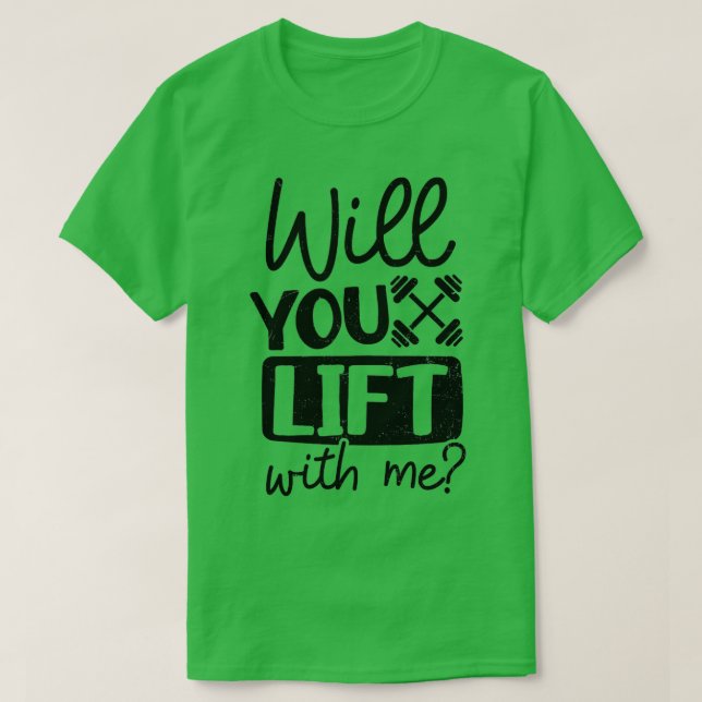 Camiseta Você Levanta Comigo Design Workout Casal op (Frente do Design)