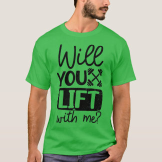 Camiseta Você Levanta Comigo Design Workout Casal op