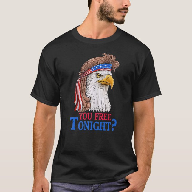 Camiseta Você Liberta Esta Noite A Águia Bald Mullet Americ (Frente)