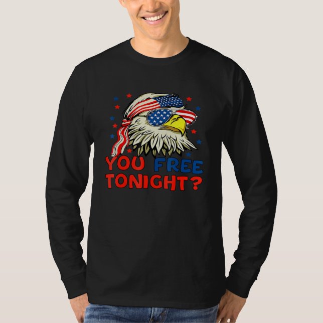 Camiseta Você Liberta Esta Noite A Águia Bald Mullet Americ (Frente)
