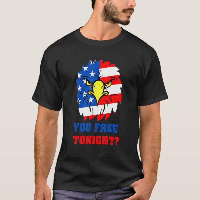 Camiseta Você Liberta Esta Noite Águia EUA Bandeira Patriót (Frente)