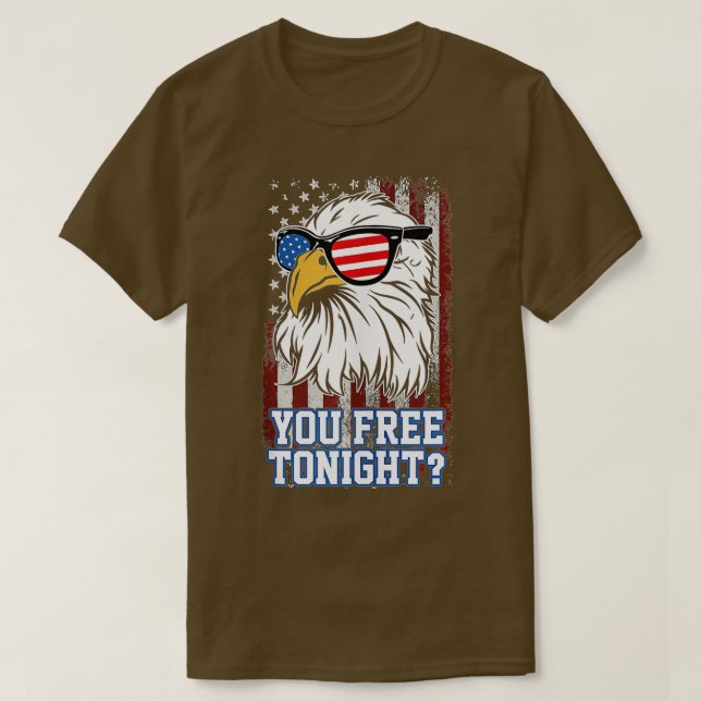 Camiseta Você Liberta Esta Noite Bandeira Americana (Frente do Design)