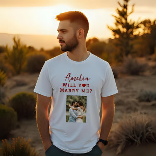 Camiseta Você me casado com a Foto da Proposta Romântica?