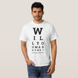 Camiseta Você Me Casado? Gráfico de Exame de Olhos com Ba