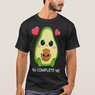 Camiseta Você Me Completa Abacate Casal no Dia dos Namorado