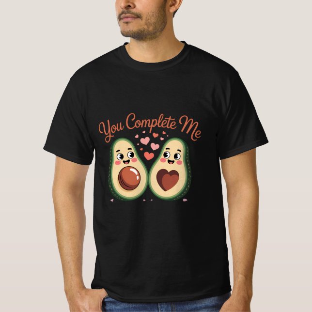 Camiseta Você Me Completa - Amor de Abacate Fofo (Frente)