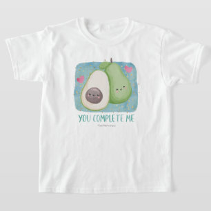 Camiseta Você Me Completa Amor Kawaii Aquarela
