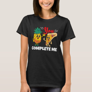 Camiseta Você Me Completou Dia de os namorados De Pizza De