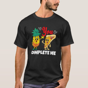 Camiseta Você Me Completou Dia de os namorados De Pizza De
