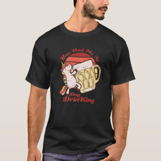 Camiseta Você Me Conquistou Bebendo Cerveja de Unicórnio Am