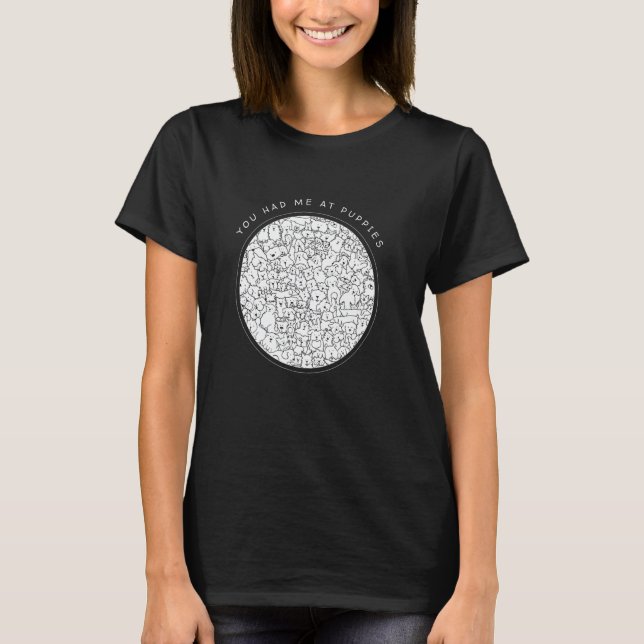 Camiseta Você Me Conquistou com Filhotes Dizendo com Cachor (Frente)