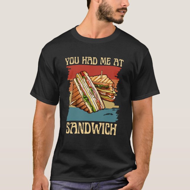 Camiseta Você Me Conquistou com Sanduíche Sanduíches Engraç (Frente)