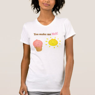 Camiseta Você me derrete, sorvete e sol, humor amoroso