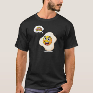 Camiseta Você Me Faz Rir – Cartoon de Ovo de Café da Manhã