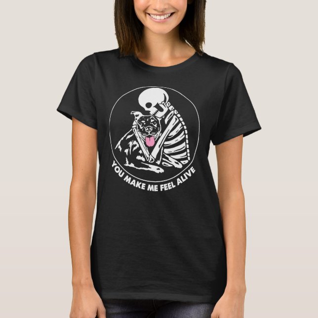 Camiseta Você Me Faz Sentir Vivo Esqueleto Abraça A Skele P (Frente)