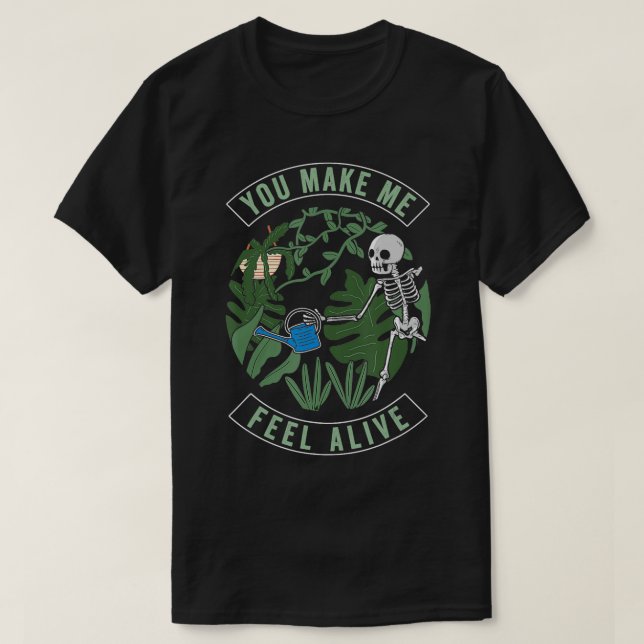 Camiseta Você Me Faz Sentir Vivo Halloween Skull Engraçado  (Frente do Design)