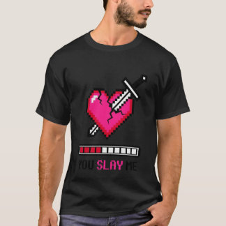 Camiseta Você Me Mata Gamer Namorada Arte Pixel 8-Bit