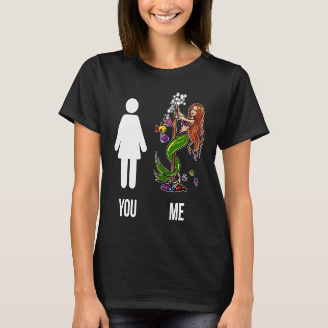 Camiseta Você Me Mermaid Comparar Multicolores Engraçado T (Frente)