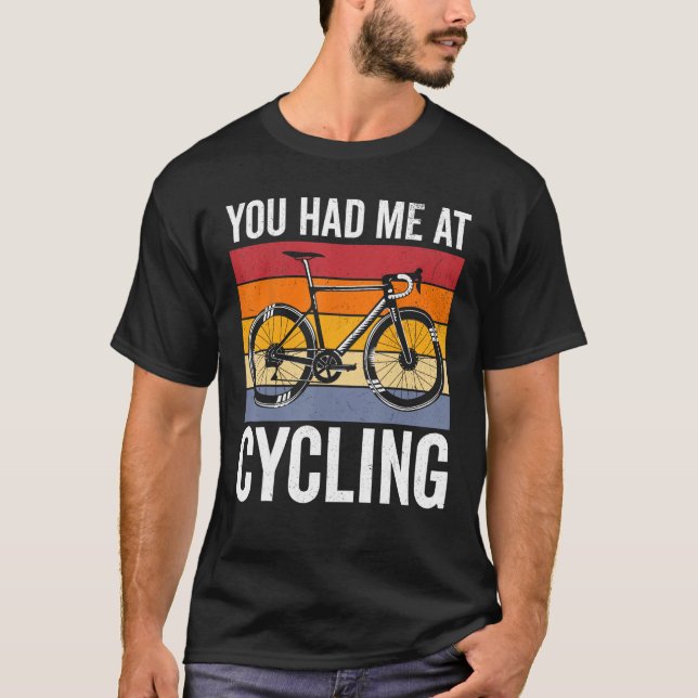 Camiseta Você me pegou na bicicleta de bicicleta de bicicle (Frente)