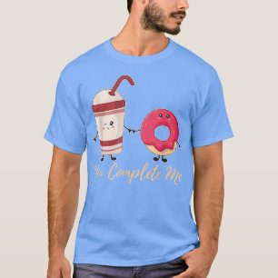 Camiseta Você Me Preenche Rosquinha Casal Café Camisa-T