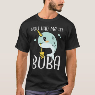 Camiseta Você Me Teve Na Boba Narwha Cute Kids Bubble Tea