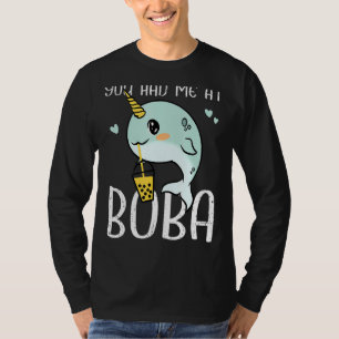 Camiseta Você Me Teve Na Boba Narwha Cute Kids Bubble Tea