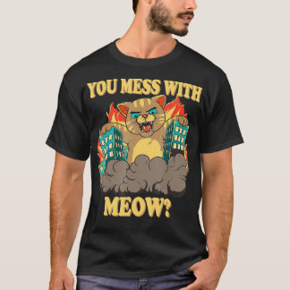 Camiseta Você Mora Com O Monstro De Gato Gigante E Engraçad