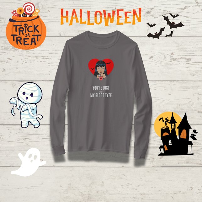 Camiseta "Você não é meu tipo de sangue" Vampiro engraçado (Criador carregado)